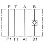 Check valve with NG10 pilot in B